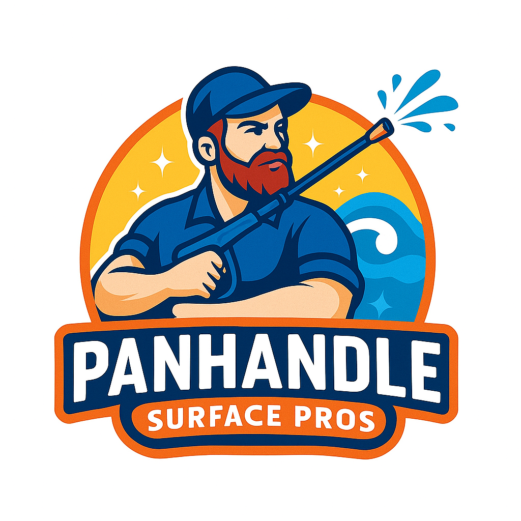 Logo for Panhandle Surface Pros is a pressure washing and soft washing service based business.