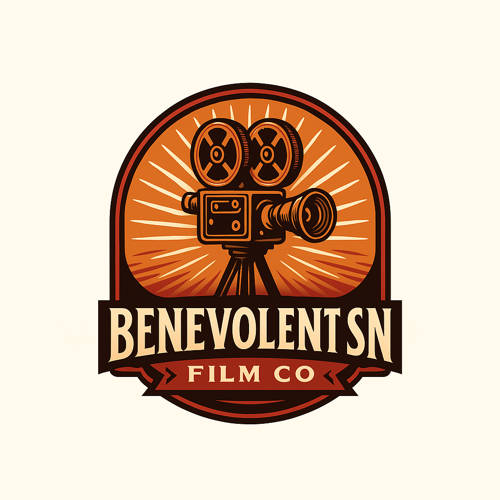 Emblem Logo style for film company called benevolent sin.