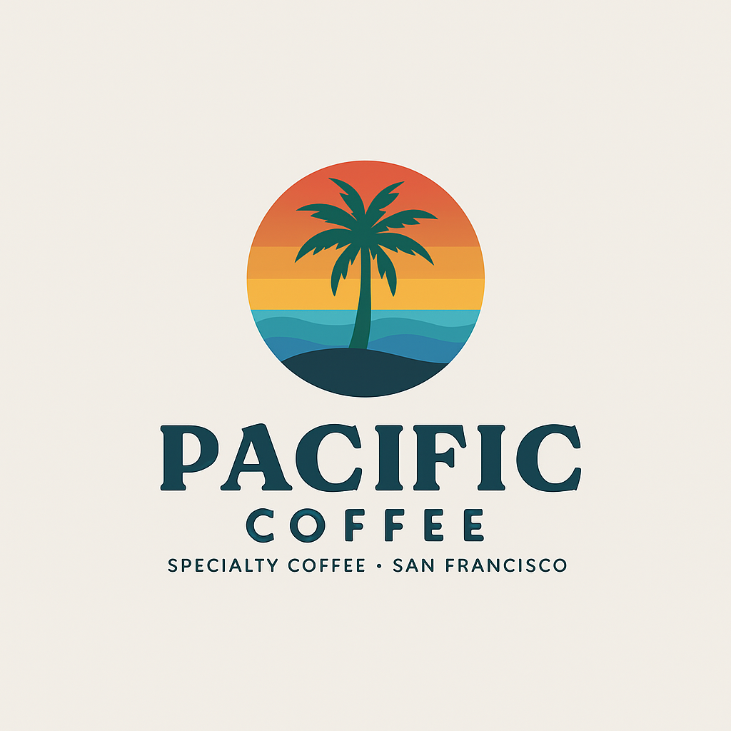 Create a logo for Pacific Coffee - specialty coffee shop in San Francisco.